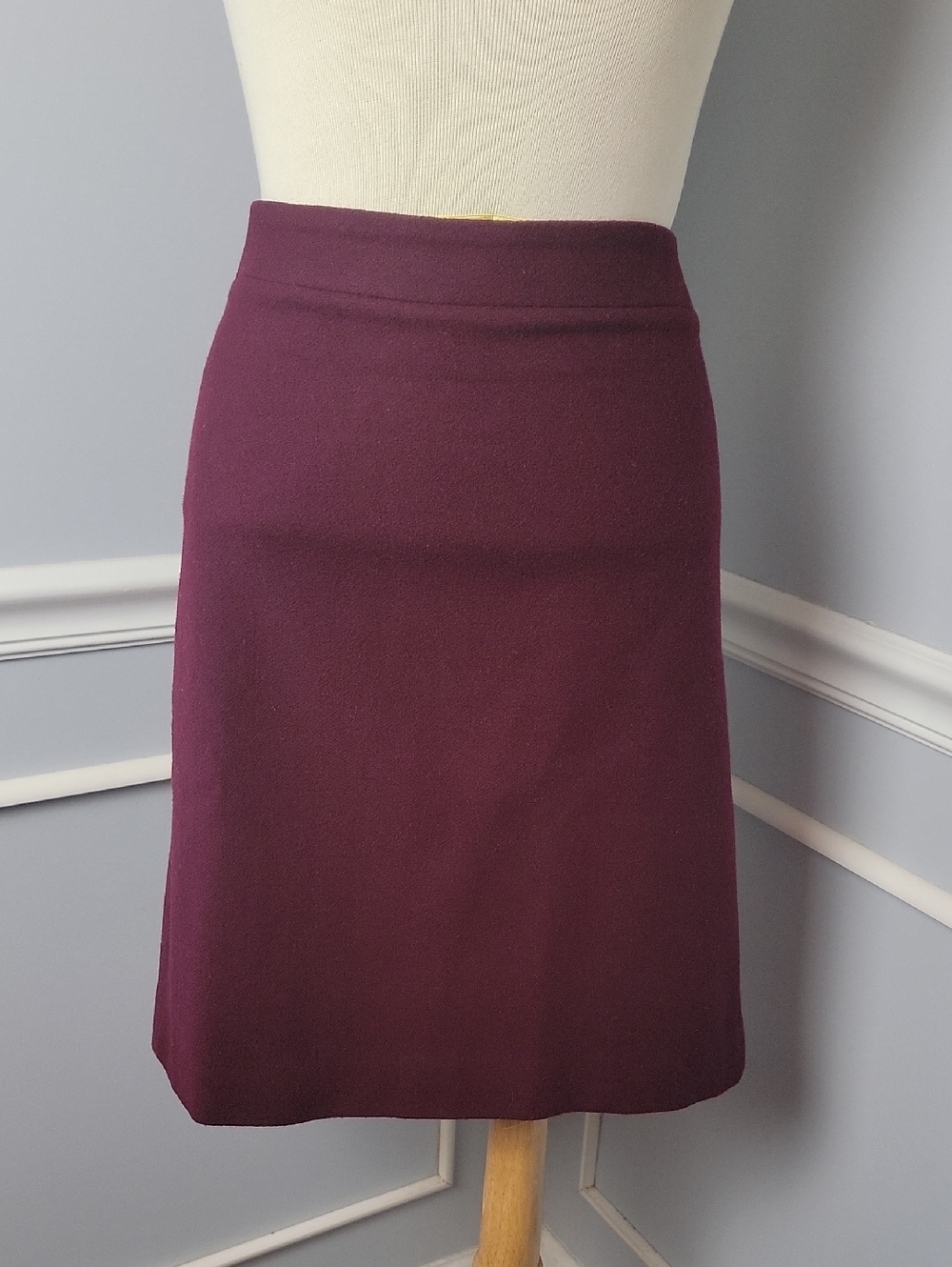 J.CREW The Pencil Skirt Burgundy Wine Wool Blend Straight Career Pencil Skirt 12